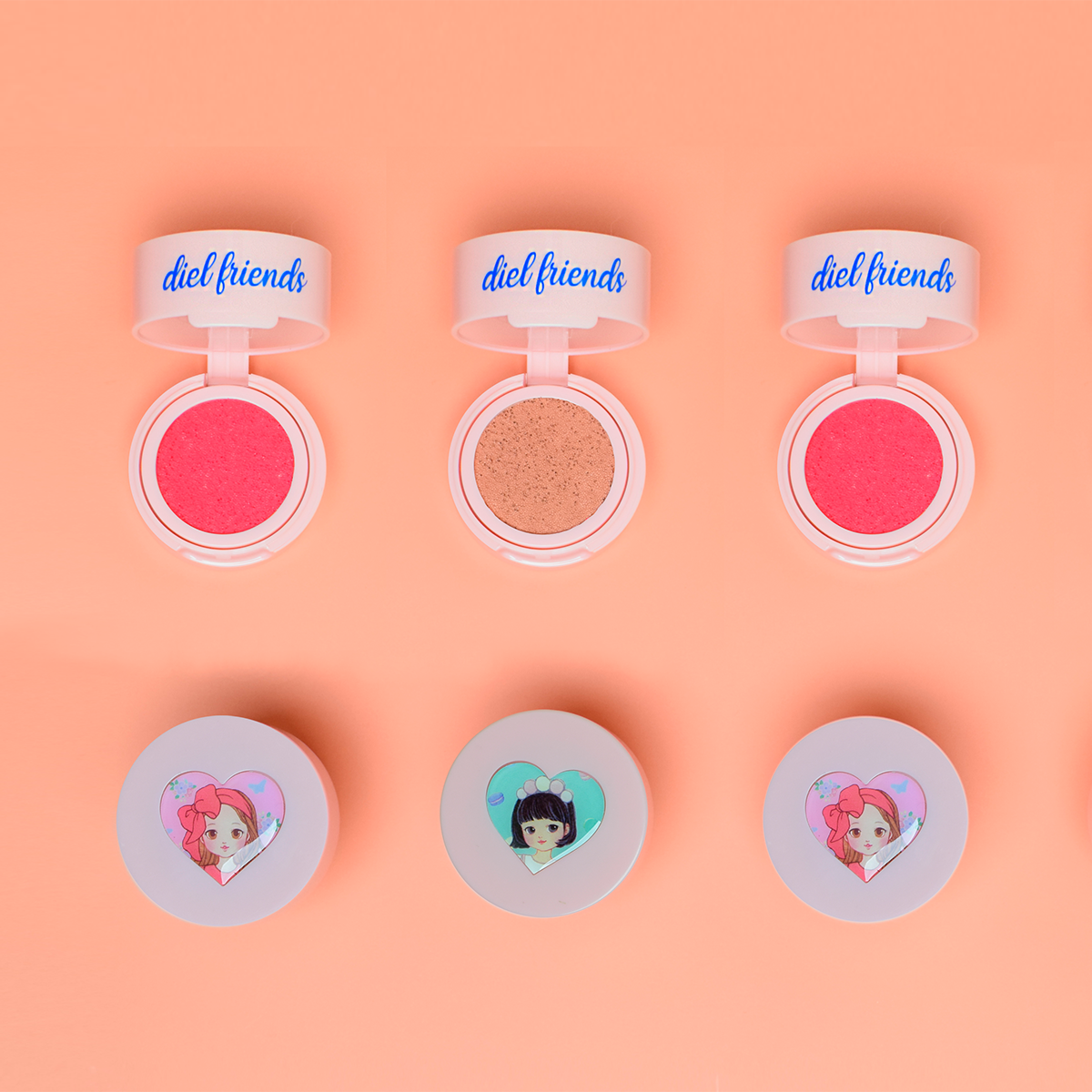 Lia Coral heart cheek stamp
