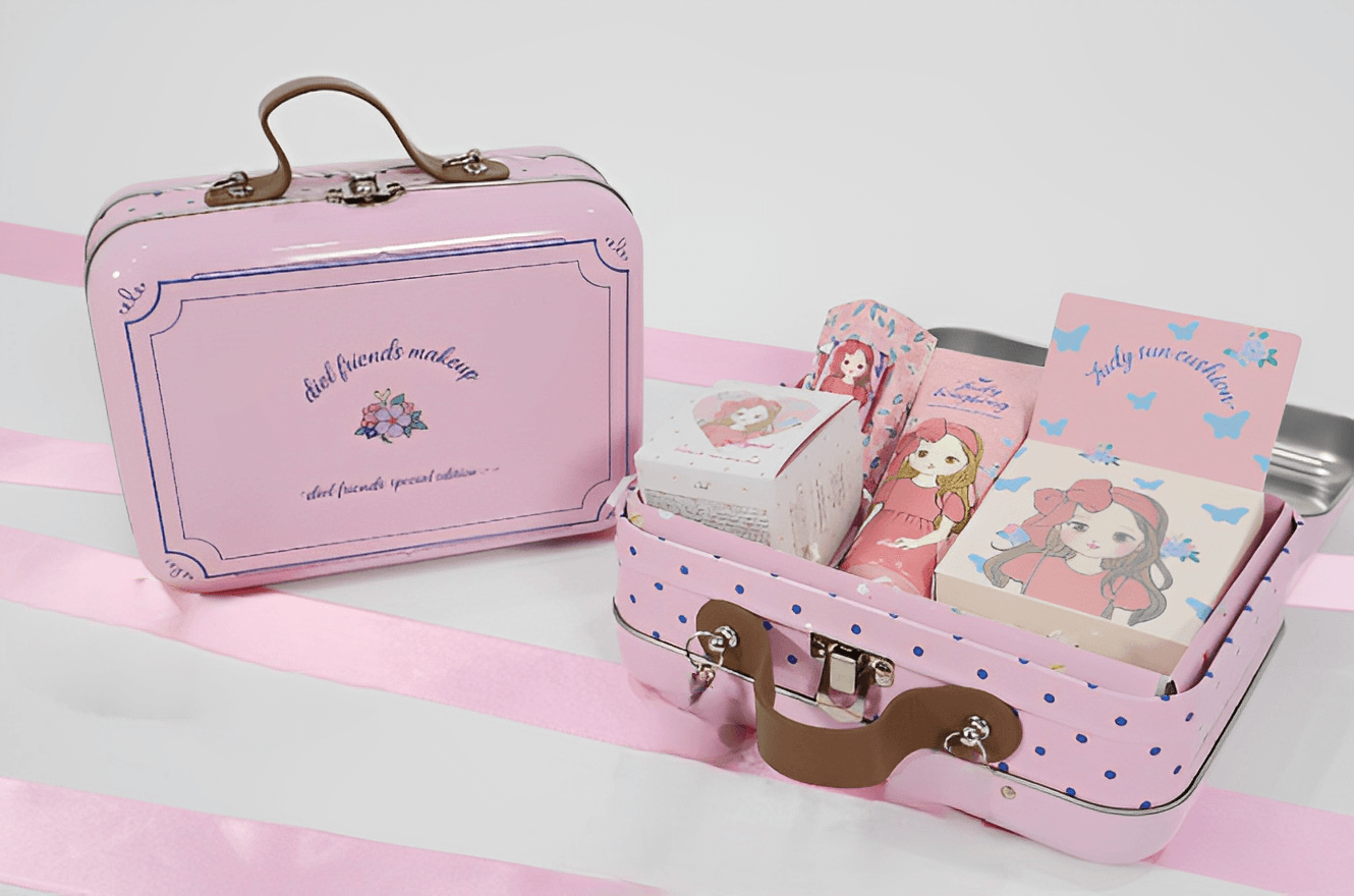 makeup starter kit for kids in cute Judy tin bag