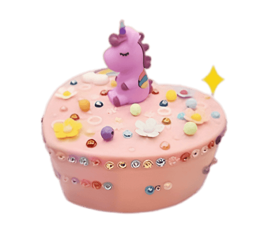 kids DIY craft set with charm pieces and safe adhesive