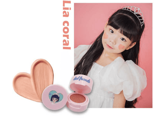 Lia Coral heart cheek stamp